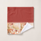 Ensemble de serviettes de bain florales pêche (Gant de toilette)