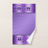 Ensemble de serviettes de bain florales pourpre (Serviette à main)