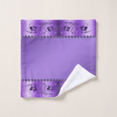 Ensemble de serviettes de bain florales pourpre (Gant de toilette)