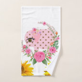 Ensemble de serviettes de bain florales rose Eléph (Serviette à main)