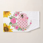 Ensemble de serviettes de bain florales rose Eléph (Serviette à main)