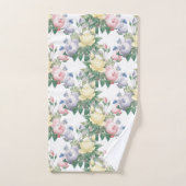 Ensemble de serviettes de bain florales Rose Paste (Serviette à main)