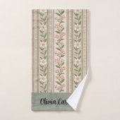 Ensemble de serviettes de bain florales vertes élé (Serviette à main)