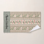 Ensemble de serviettes de bain florales vertes élé (Serviette à main)