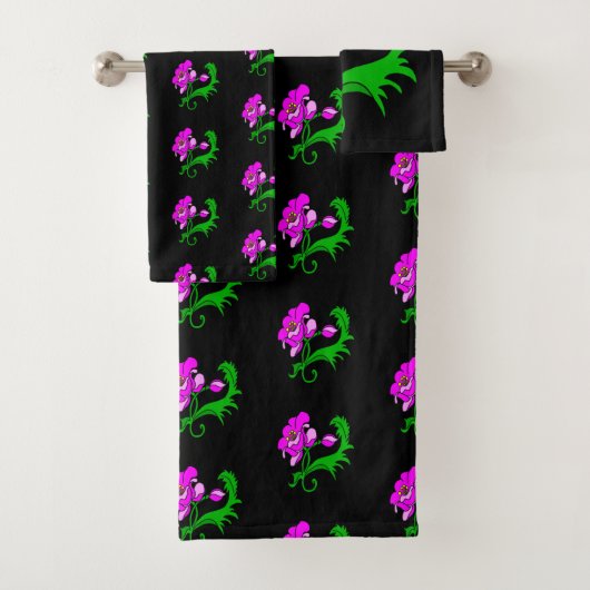 Ensemble de serviettes de bain Fuchsia Fleur Lumin (En situation)