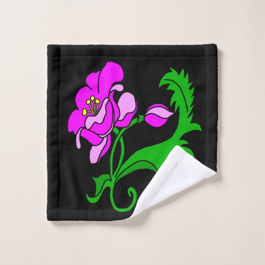 Ensemble de serviettes de bain Fuchsia Fleur Lumin (Gant de toilette)