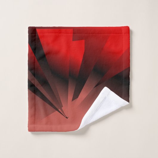 Ensemble de serviettes de bain géométriques rouge  (Gant de toilette)