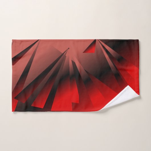 Ensemble de serviettes de bain géométriques rouge (Serviette à main)