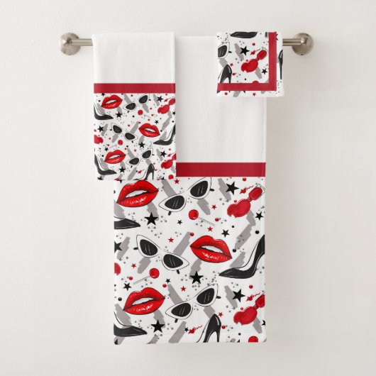 Ensemble de serviettes de bain Glam années 50 (En situation)