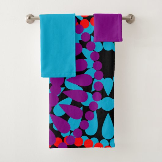 Ensemble De Serviettes De Bain Grands Cercles (En situation)