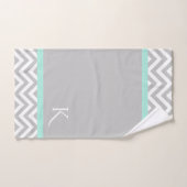 Ensemble de serviettes de bain gris chevron et ver (Serviette à main)
