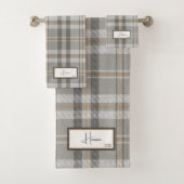 Ensemble de serviettes de bain gris nuage moderne (En situation)