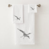 Ensemble de serviettes de bain gris Pterodactylus  (En situation)