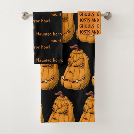 Ensemble de serviettes de bain Halloween (En situation)