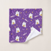 Ensemble de serviettes de bain Halloween Cat Ghost (Gant de toilette)