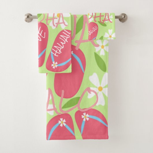 Ensemble de serviettes de bain Hawaii Aloha Collec (En situation)