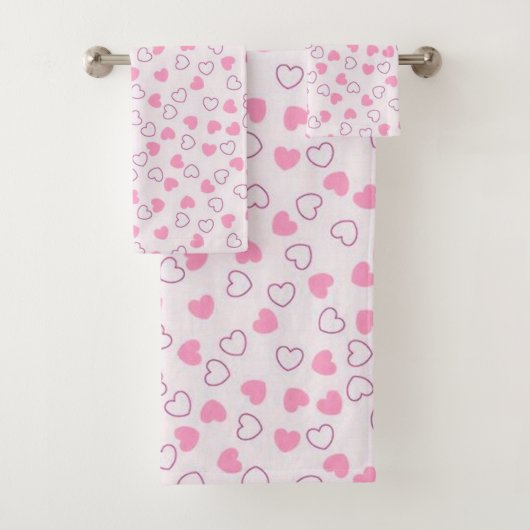 Ensemble de serviettes de bain Heart Love (En situation)