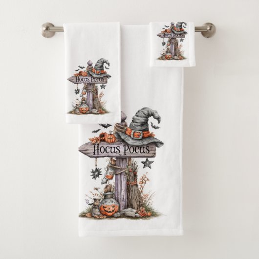 Ensemble de serviettes de bain Hocus Pocus Spooky (En situation)