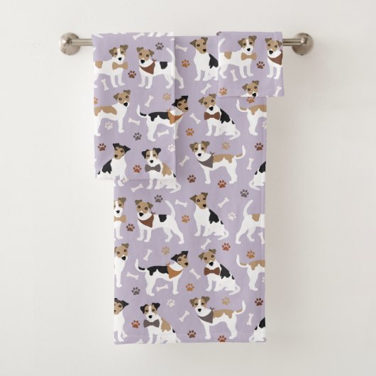 Ensemble de serviettes de bain Jack Russell Terrie (En situation)