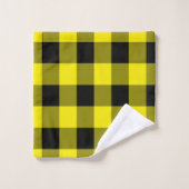 Ensemble de serviettes de bain jaune noir (Gant de toilette)
