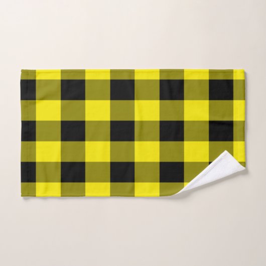 Ensemble de serviettes de bain jaune noir (Serviette à main)