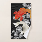 Ensemble de serviettes de bain Koi et lotus (Serviette à main)