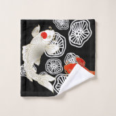 Ensemble de serviettes de bain Koi et lotus (Gant de toilette)