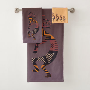 Ensemble de serviettes de bain Kokopelli Abstrait 