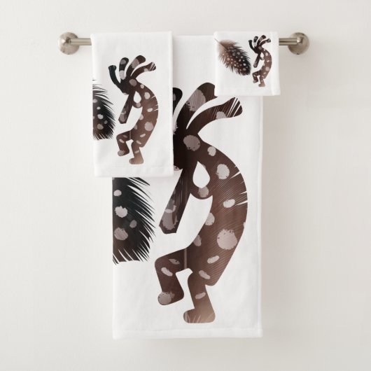 Ensemble de serviettes de bain Kokopelli en plumes (En situation)