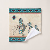 Ensemble de serviettes de bain Kokopelli Turquoise (Gant de toilette)