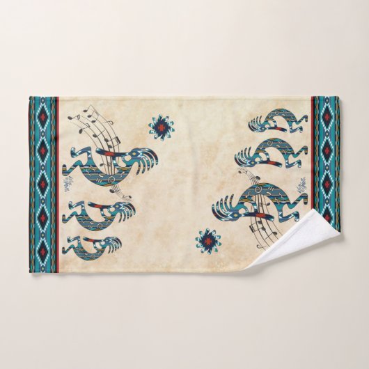 Ensemble de serviettes de bain Kokopelli Turquoise (Serviette à main)
