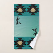 Ensemble de serviettes de bain Kokopelli turquoise (Serviette à main)