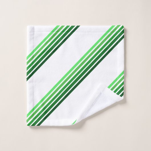 Ensemble de serviettes de bain - Lignes vertes en  (Gant de toilette)