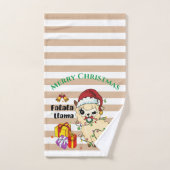 Ensemble de serviettes de bain Llama de Noël (Serviette à main)