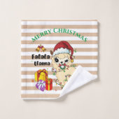 Ensemble de serviettes de bain Llama de Noël (Gant de toilette)