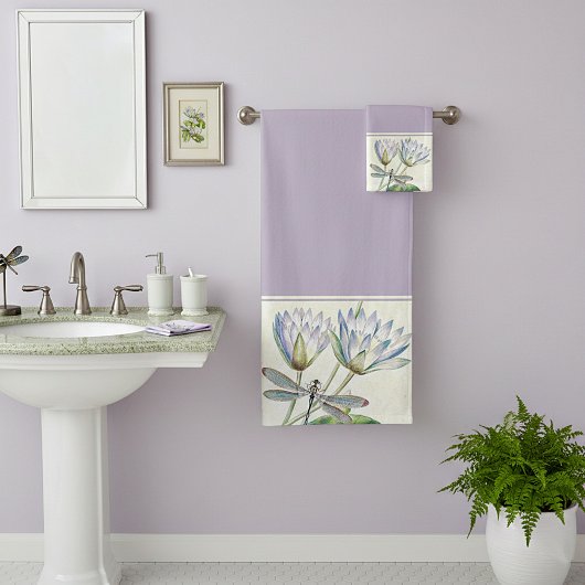 Ensemble de serviettes de bain lotus et libellule