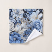 Ensemble de serviettes de bain luxueuses à fleurs  (Gant de toilette)