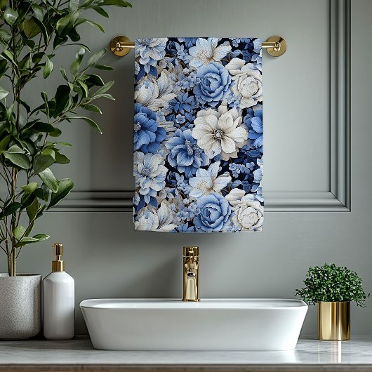 Ensemble de serviettes de bain luxueuses à fleurs 