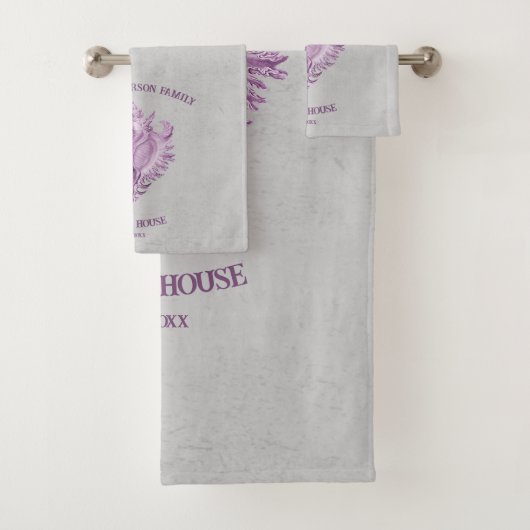 Ensemble de serviettes de bain Magenta Conch Shell (En situation)