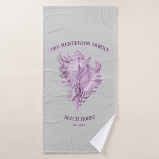 Ensemble de serviettes de bain Magenta Conch Shell (Serviette de bain)