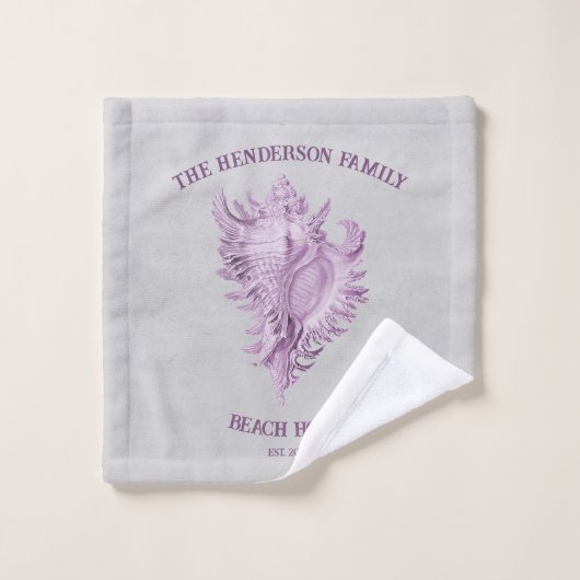 Ensemble de serviettes de bain Magenta Conch Shell (Gant de toilette)