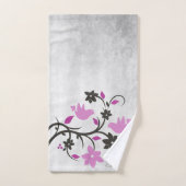 Ensemble de serviettes de bain Magenta Lovebirds (Serviette à main)
