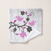 Ensemble de serviettes de bain Magenta Lovebirds (Gant de toilette)