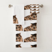 Ensemble de serviettes de bain - Maine Coon Cat (En situation)
