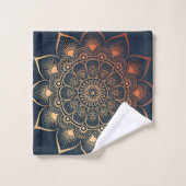 Ensemble de serviettes de bain Mandala de la marin (Gant de toilette)
