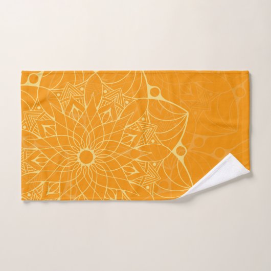 Ensemble De Serviettes De Bain Mandala Orange Mono (Serviette à main)