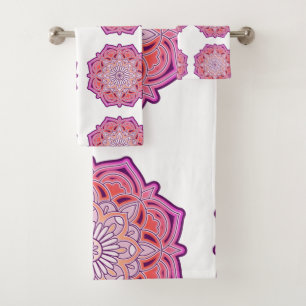 Ensemble de serviettes de bain mandala rose mignon