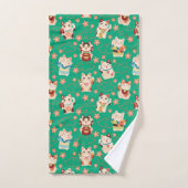 Ensemble de serviettes de bain Maneki Neko Lucky C (Serviette à main)