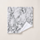 Ensemble de serviettes de bain Marbre blanc (Gant de toilette)