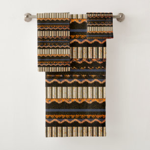 Ensemble de serviettes de bain marron, bleu et ora